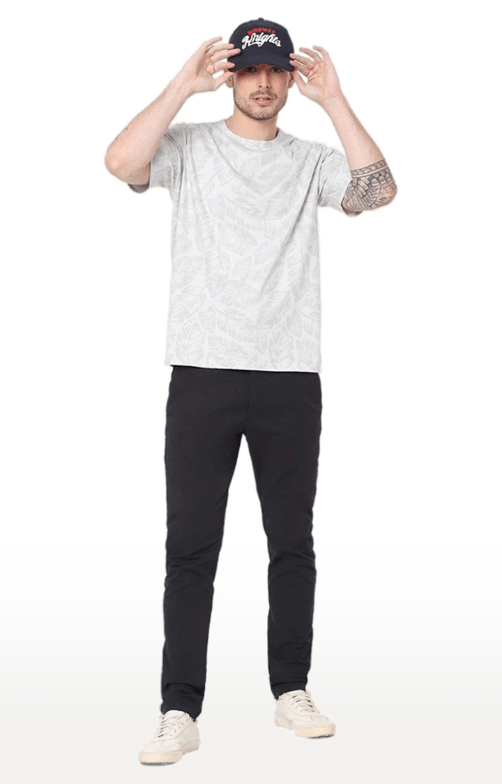 celio | Men's Grey Printed Regular T-Shirts 2