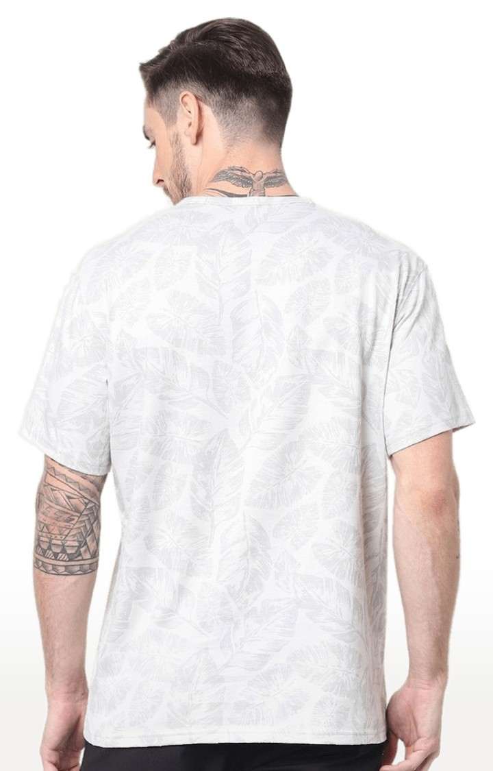 Men's Grey Printed Regular T-Shirts