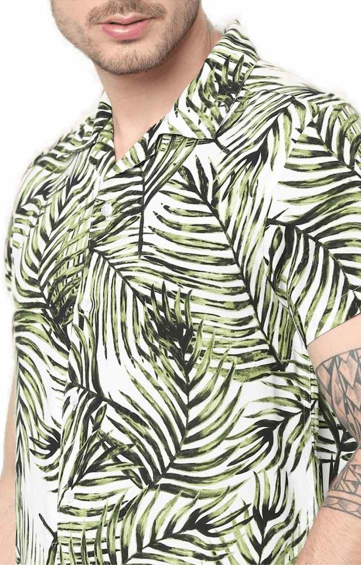 Men's Green Printed Casual Shirts