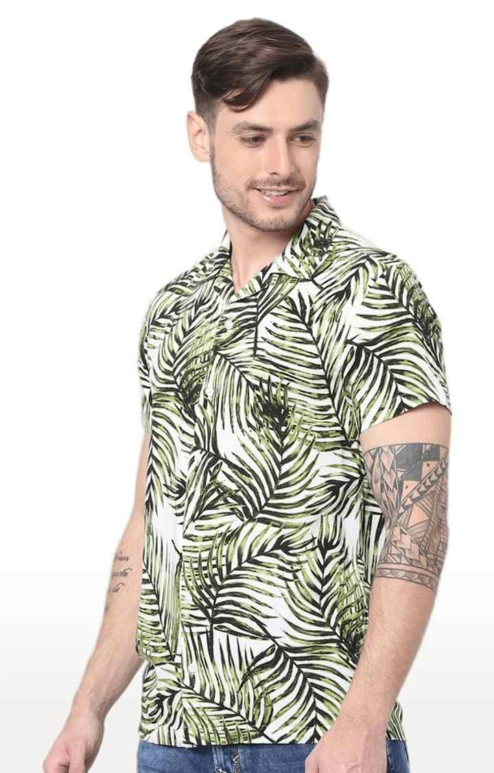 Men's Green Printed Casual Shirts