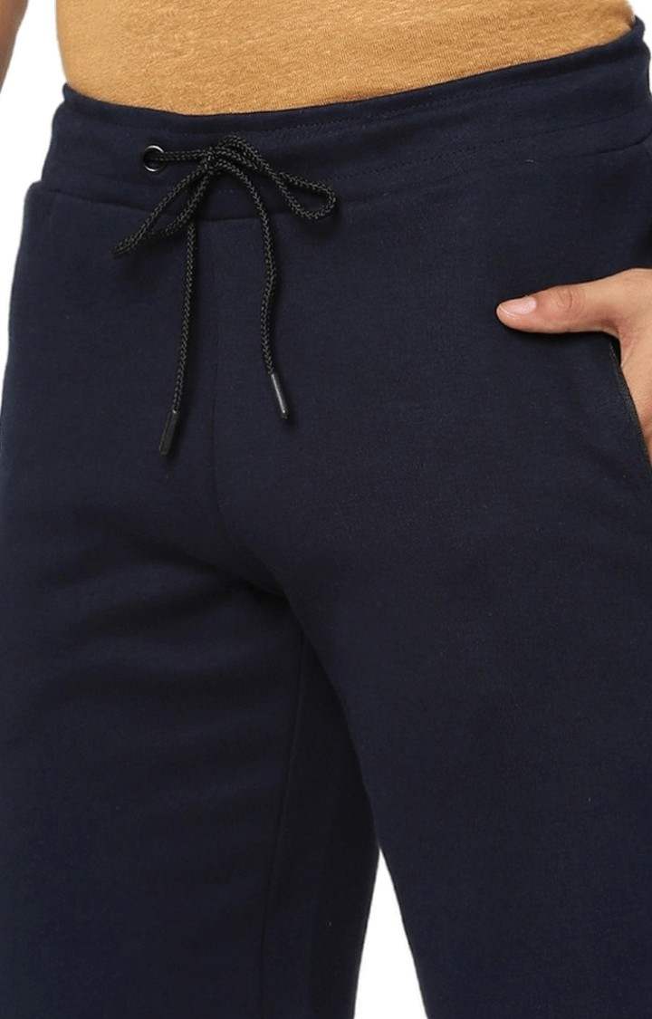 Men's Blue Cotton Solid Shorts