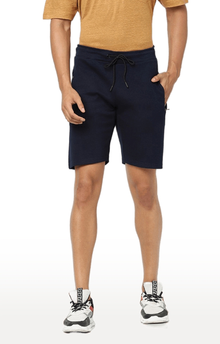 celio | Men's Blue Cotton Solid Shorts 0