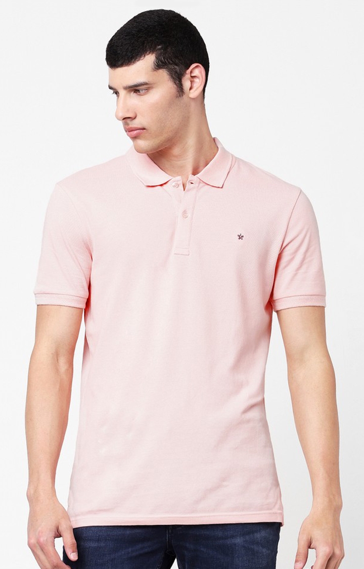 celio | Men's Pink Solid Polos
