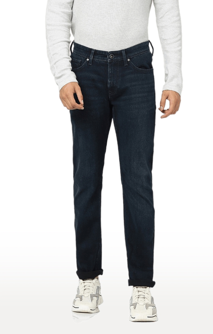celio | Men's Blue Cotton Solid Straight Jeans