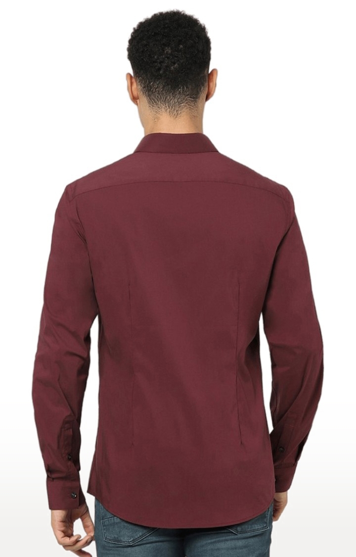 Men's Red Solid Casual Shirts