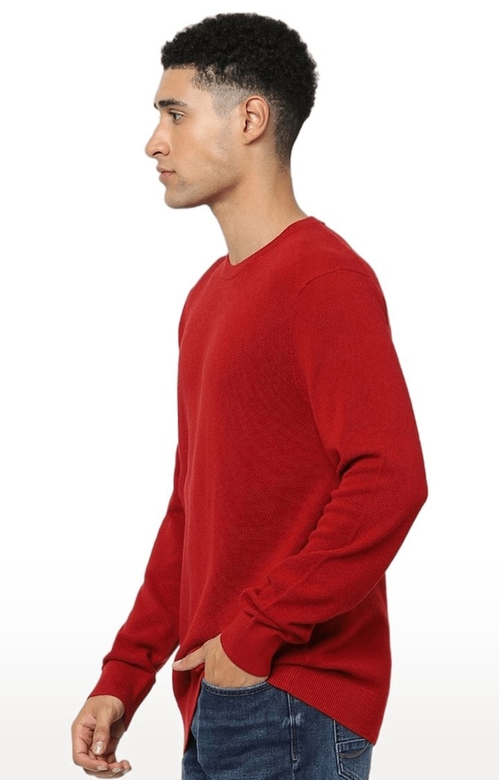 Men's Red Printed Sweaters
