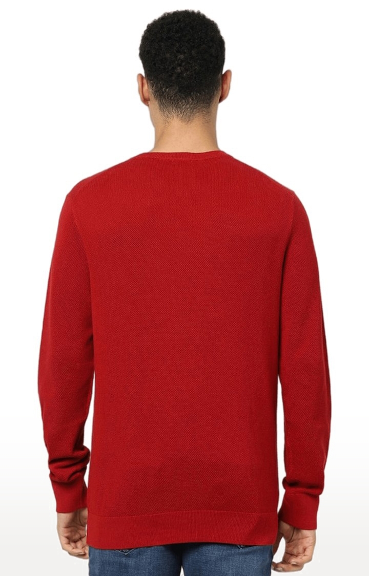 celio | Men's Red Printed Sweaters 4