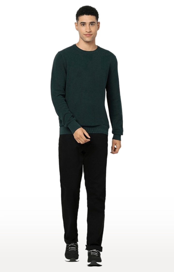 celio | Men's Green Solid Sweaters 1