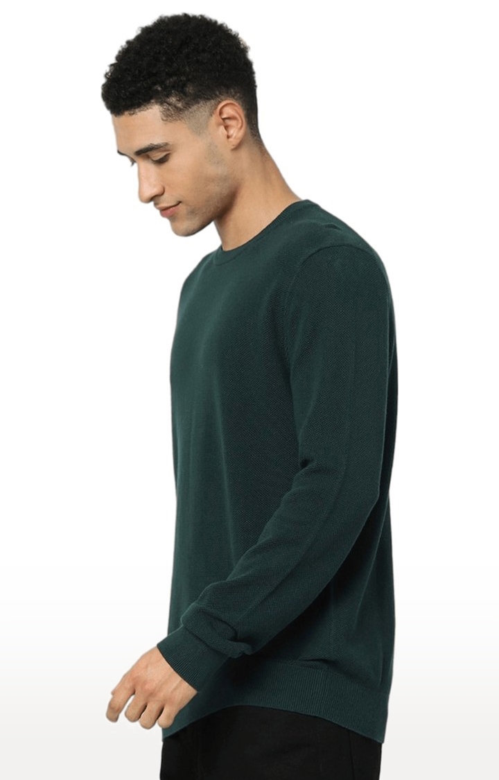 celio | Men's Green Solid Sweaters 3