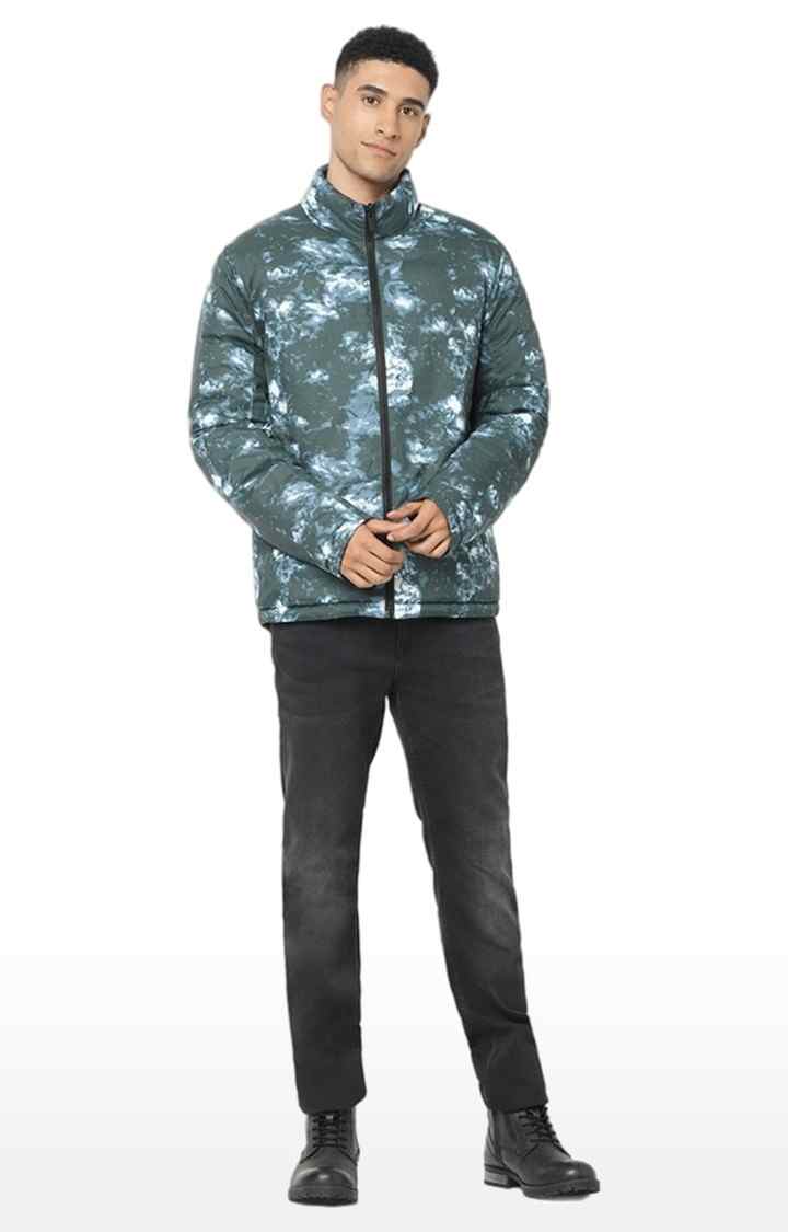 Men's Green Solid Bomber Jackets