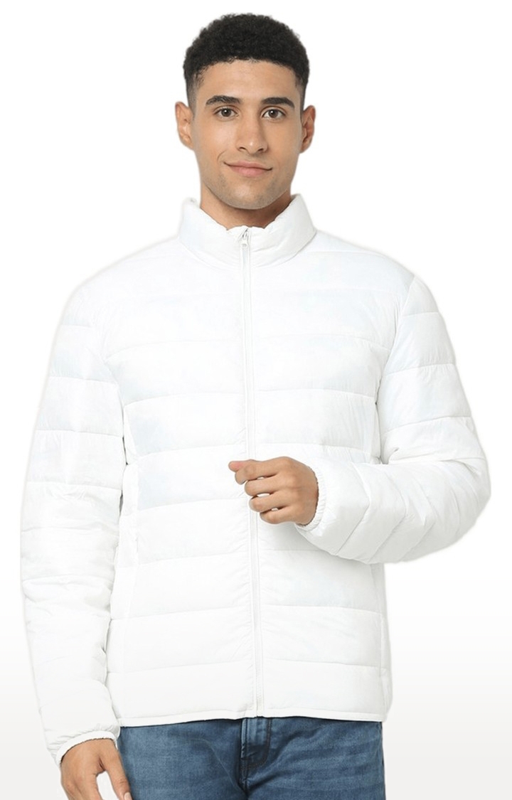 Buy online White Solid Biker Jacket from Jackets for Men by Celio for ₹2999  at 25% off | 2024 Limeroad.com