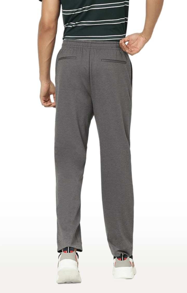 Men's Grey Cotton Solid Trackpants