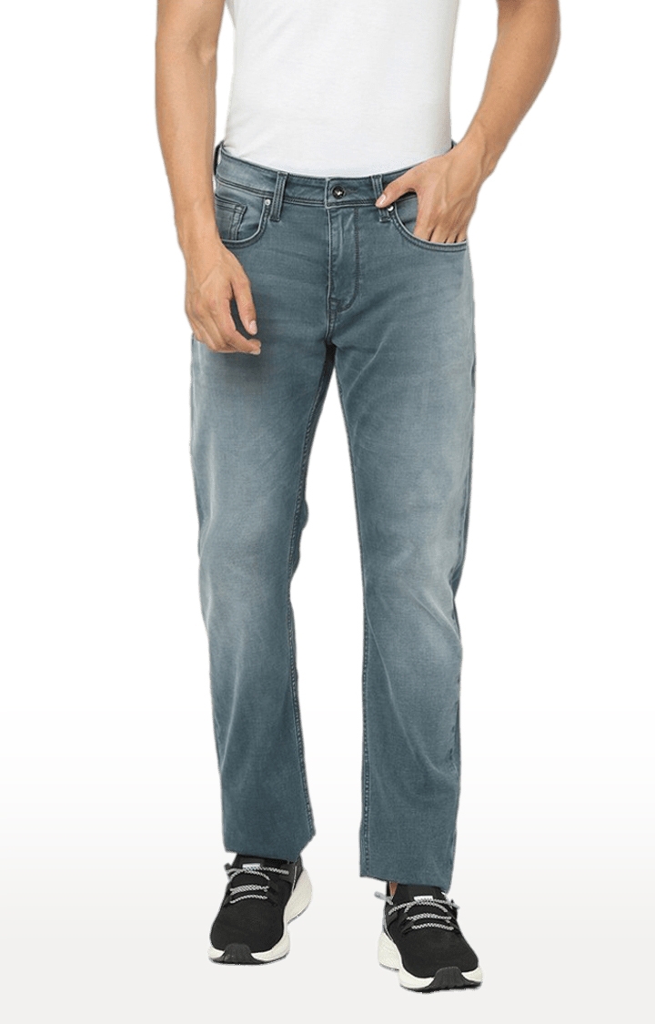 celio | Men's Blue Cotton Solid Straight Jeans