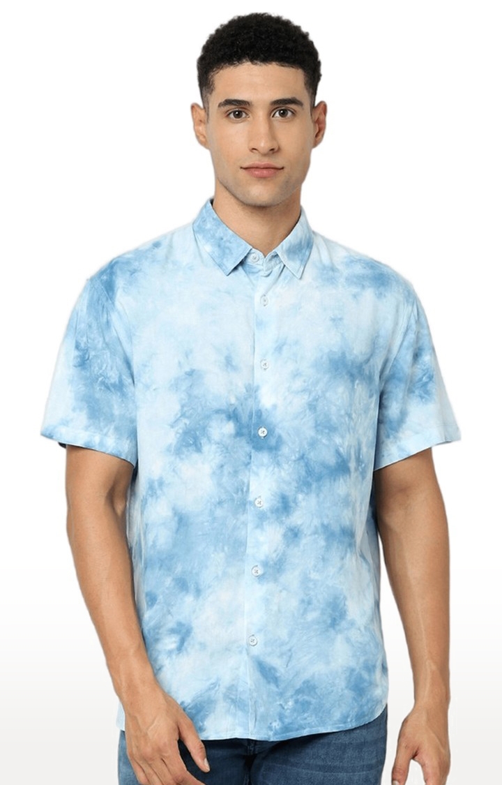 celio | Men's Blue Tie Dye Casual Shirts