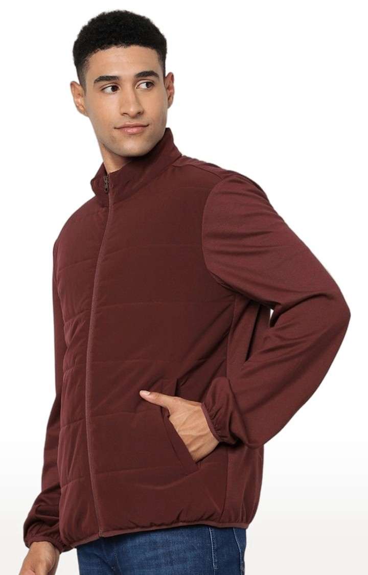 Men's Red Solid Bomber Jackets