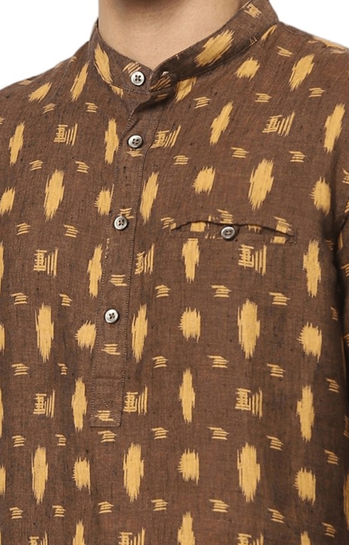Men's Brown Printed Casual Shirts