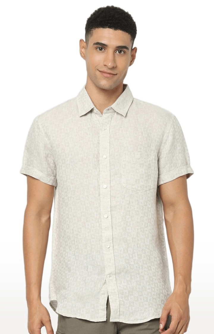 celio | Men's White Printed Casual Shirts