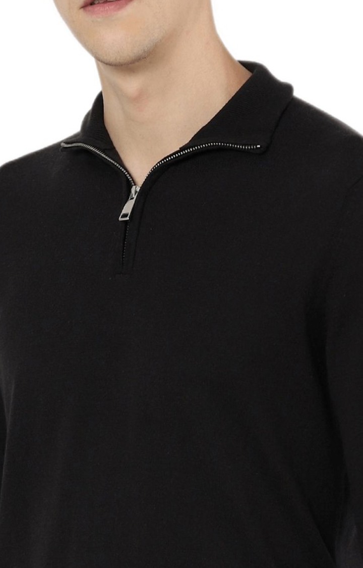 celio | Men's Black Solid Sweaters 4