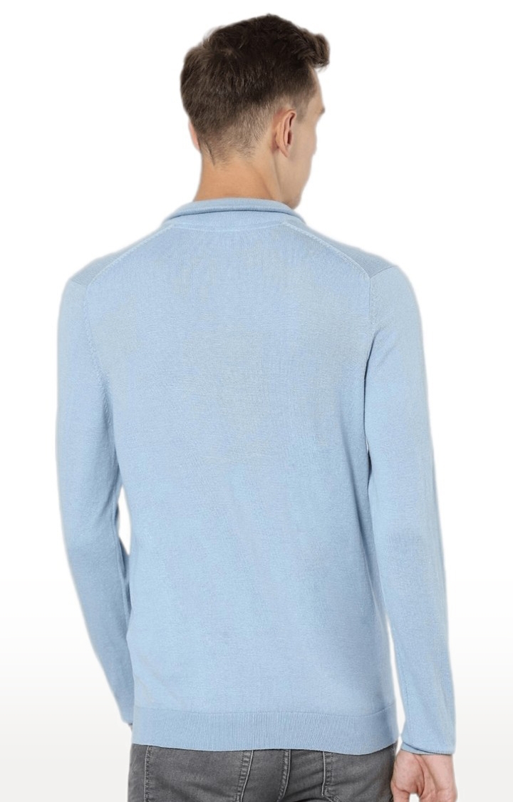 celio | Men's Blue Solid Sweaters 3