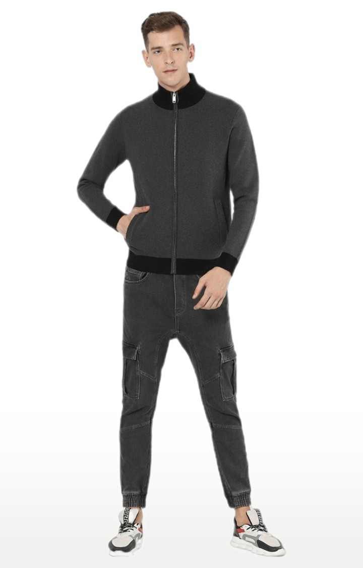 Men's Grey Textured Sweaters