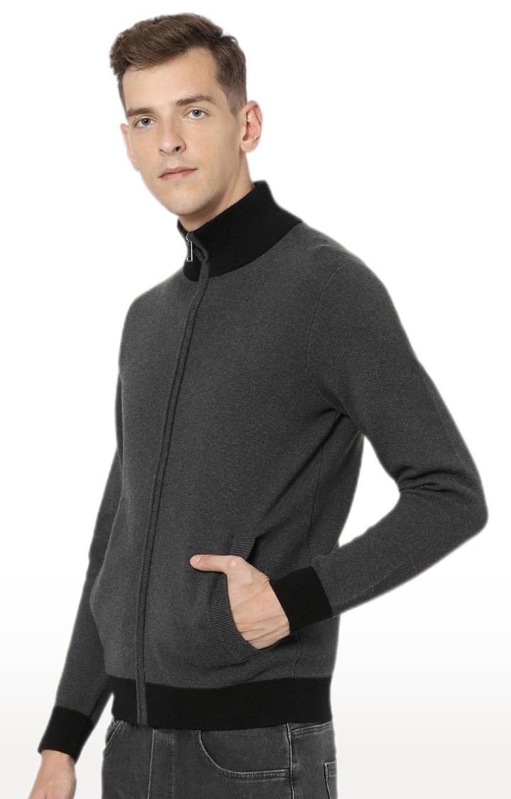 celio | Men's Grey Textured Sweaters 2