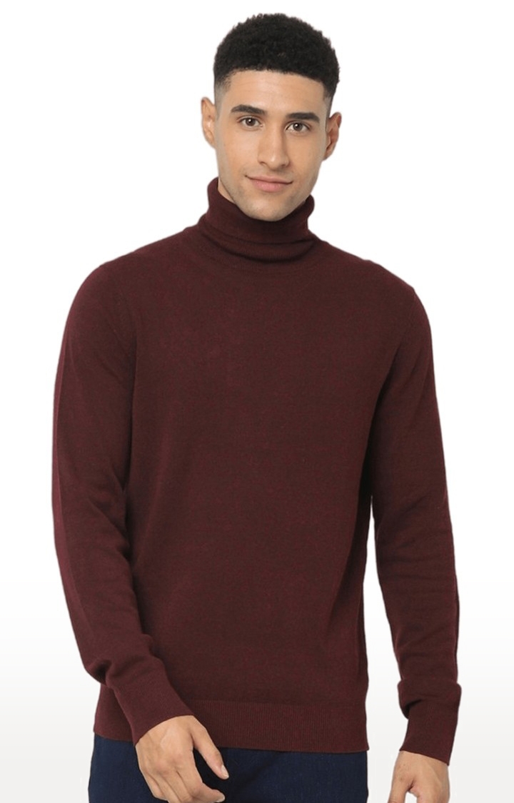 celio | Men's Red Solid Sweaters 0