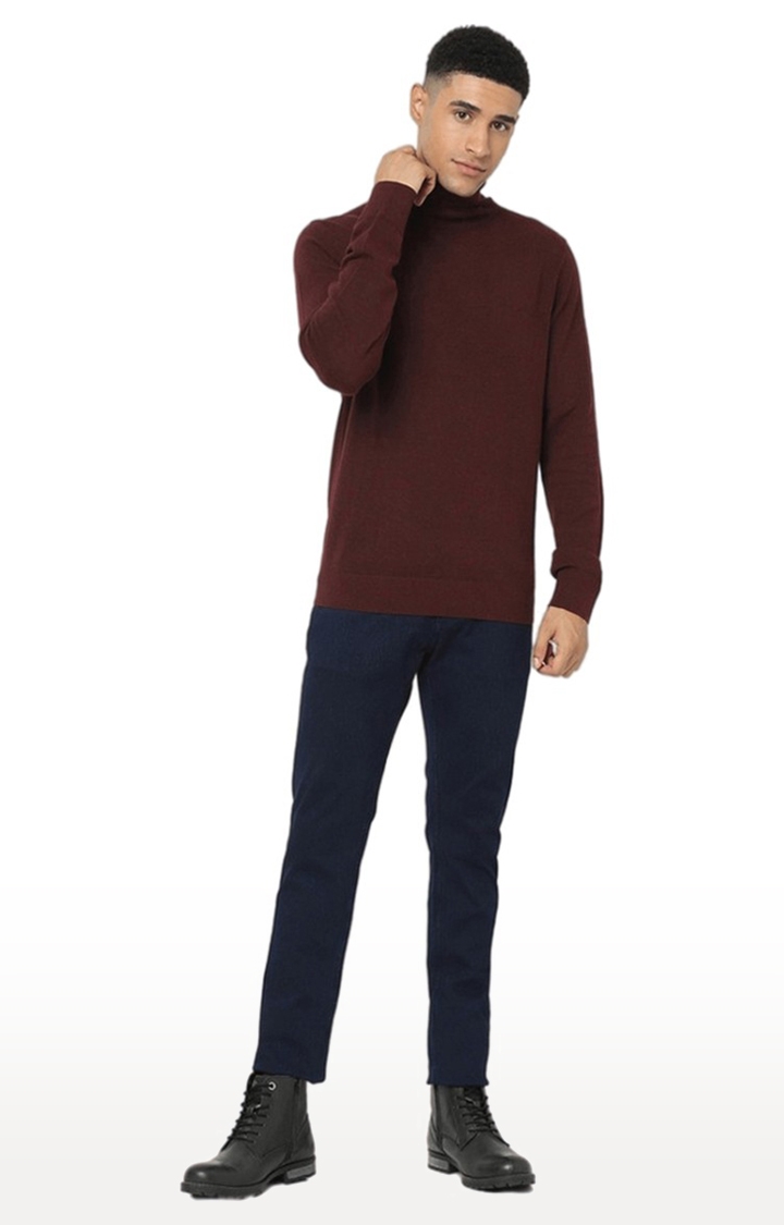 celio | Men's Red Solid Sweaters 1