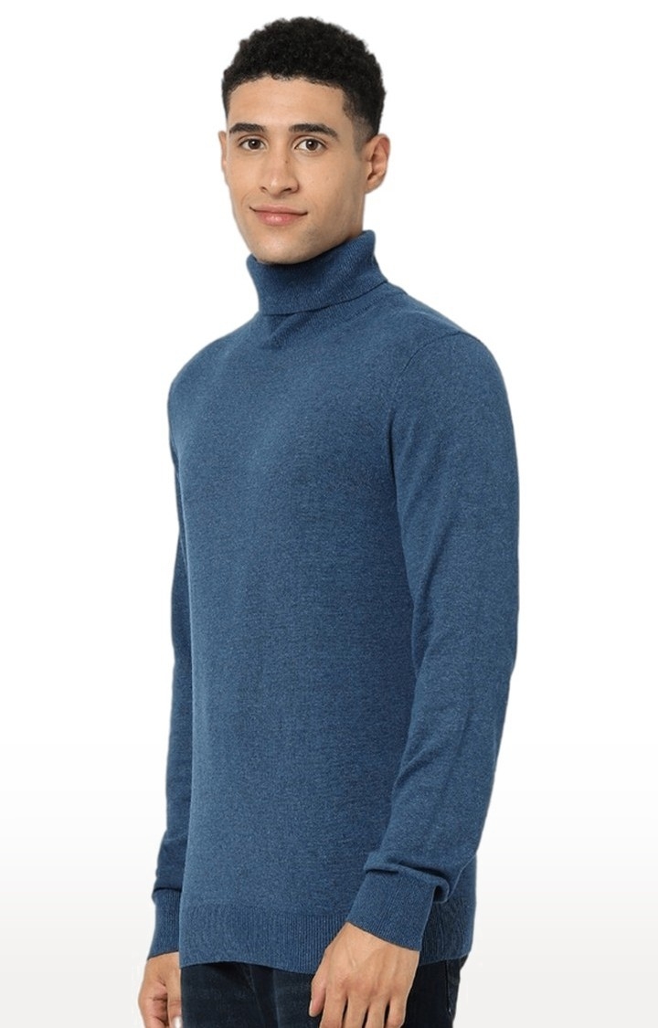Men's Blue Melange Sweaters