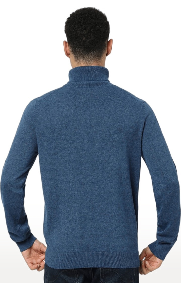 celio | Men's Blue Melange Sweaters 3