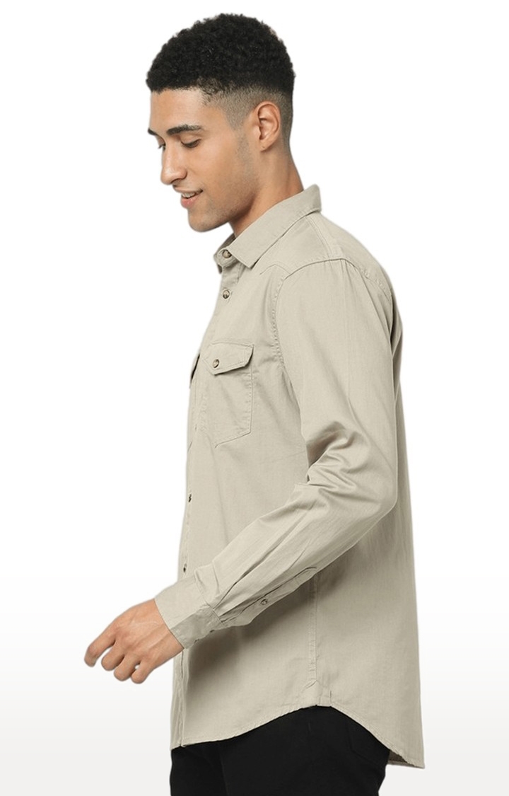 celio | Men's Green Solid Casual Shirts 3