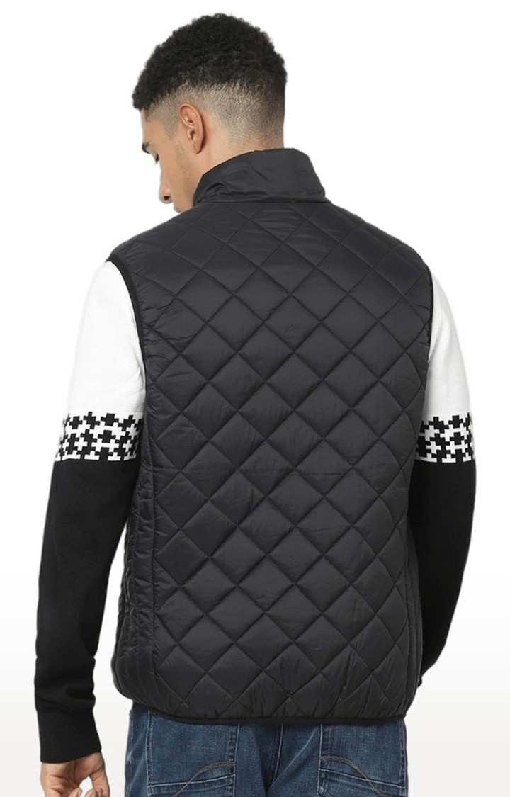 Men's Black Solid Gilet