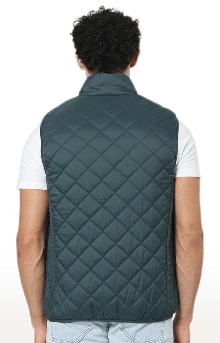 Men's Green Solid Gilet
