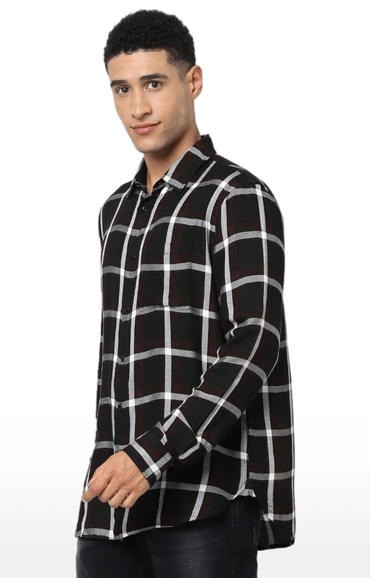 Men's Black Checked Casual Shirts