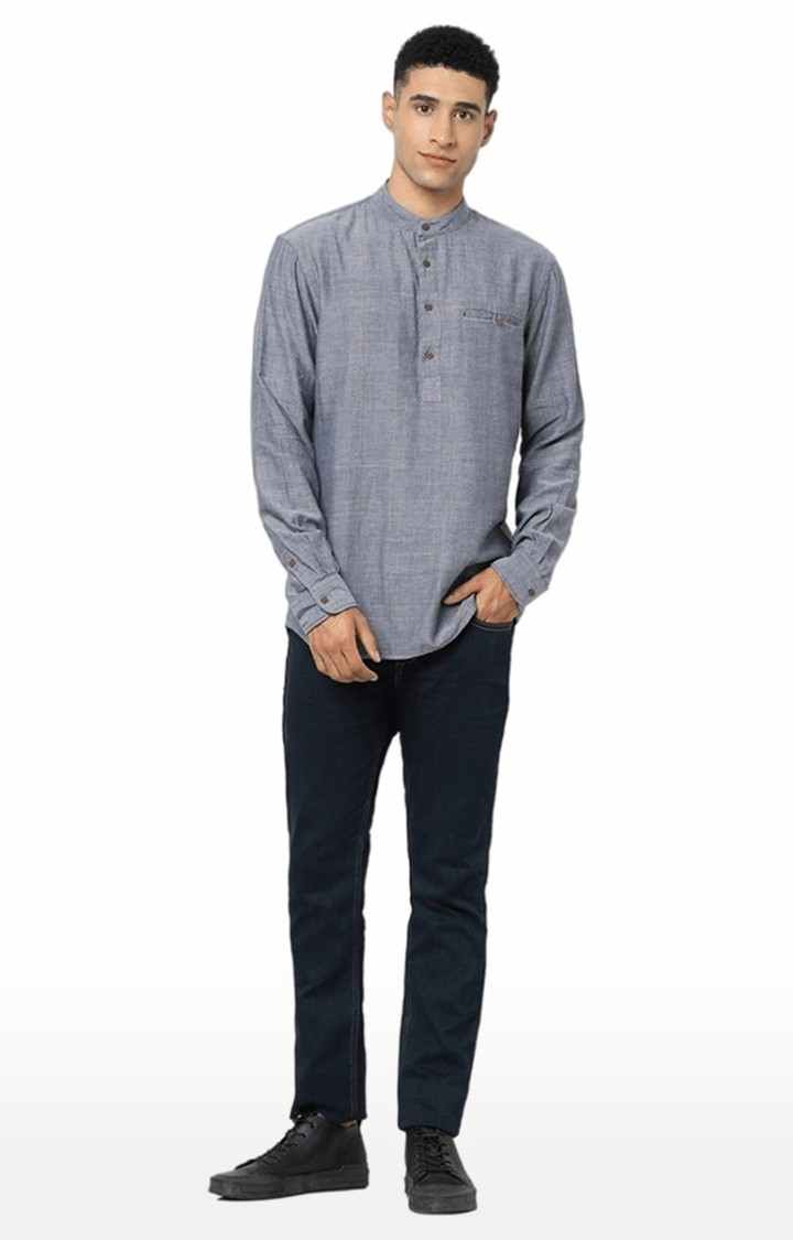 Men's Grey Solid Casual Shirts