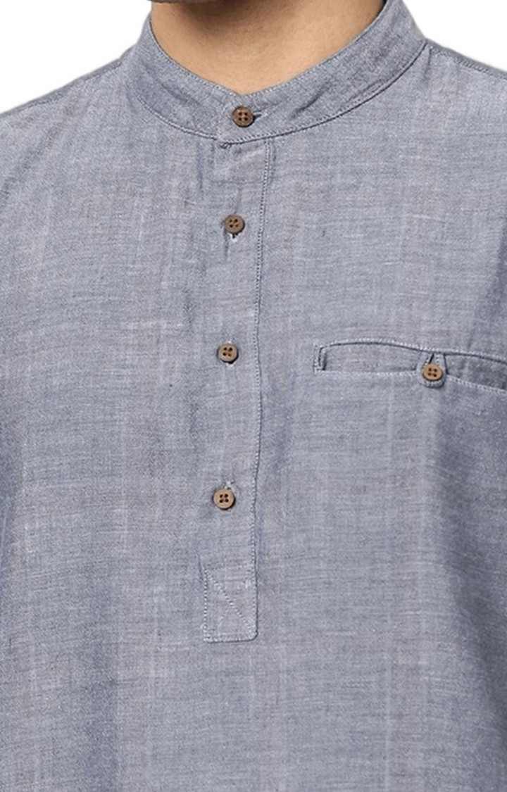 Men's Grey Solid Casual Shirts