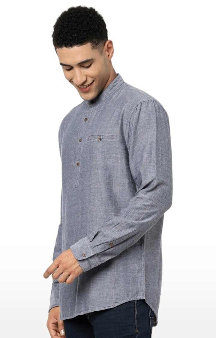Men's Grey Solid Casual Shirts