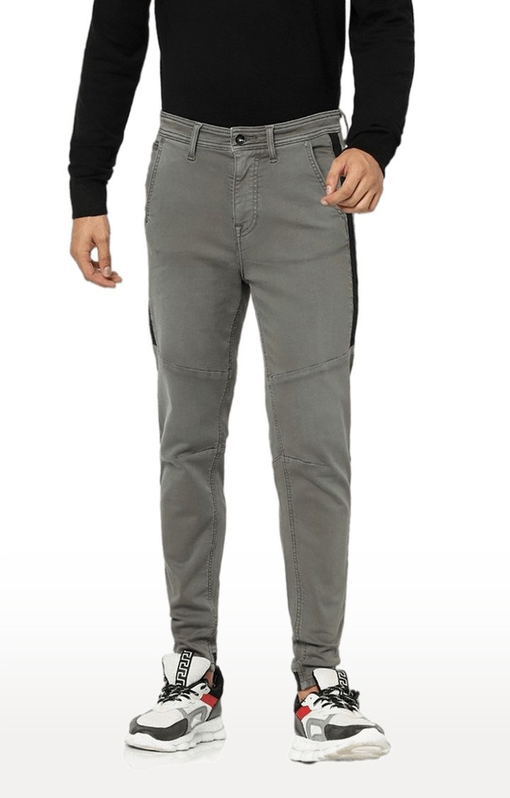 celio | Men's Grey Cotton Solid Slim Jeans