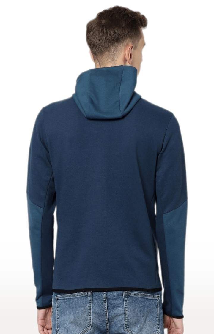 Men's Blue Solid Hoodies