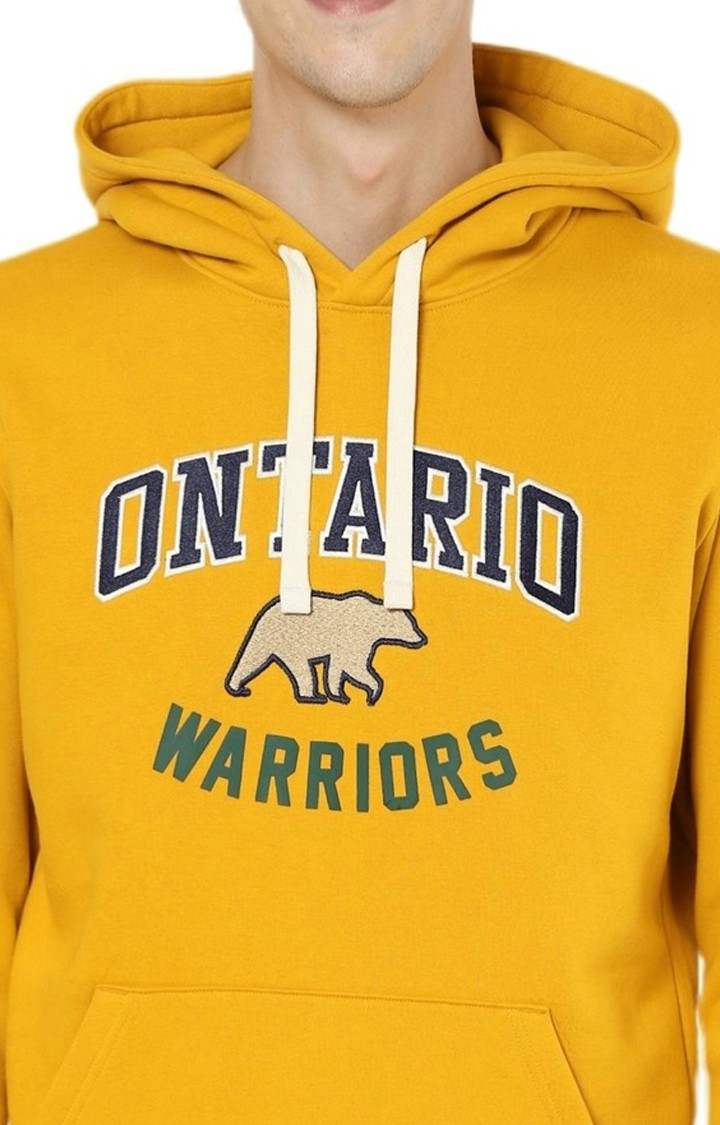 Men's Yellow Typographic Hoodies
