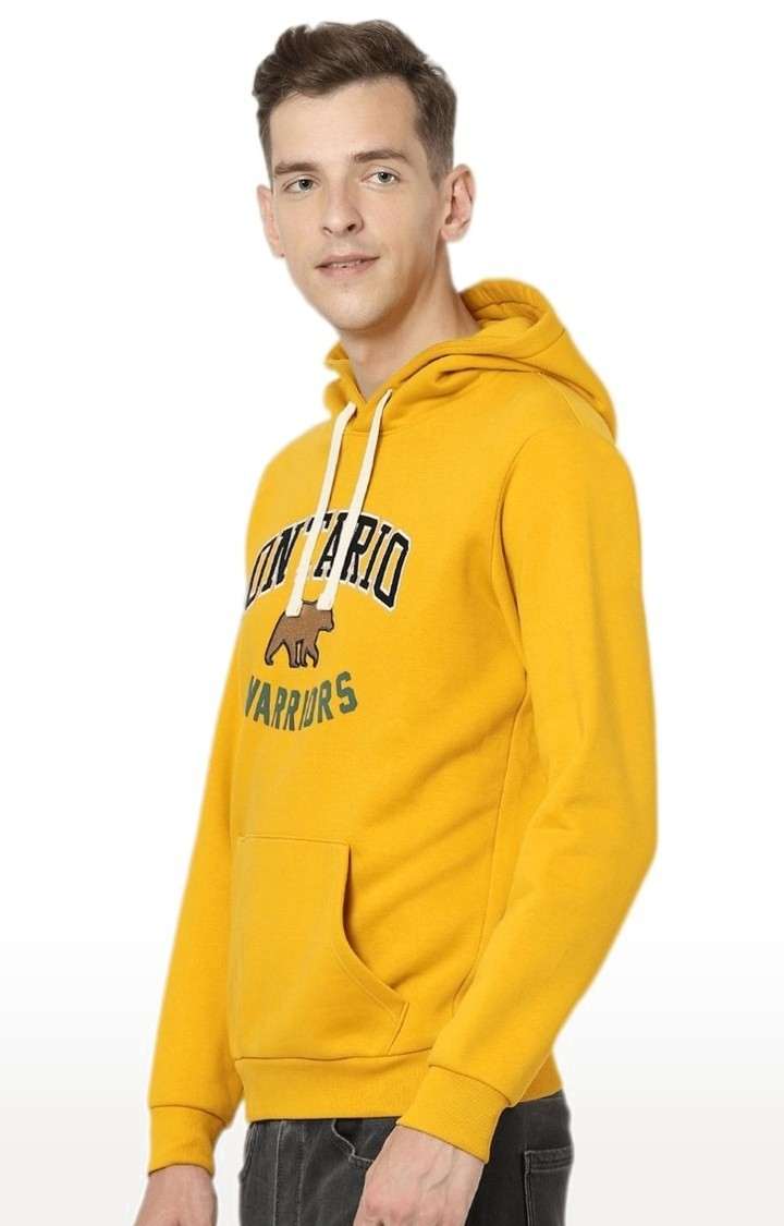 Men's Yellow Typographic Hoodies