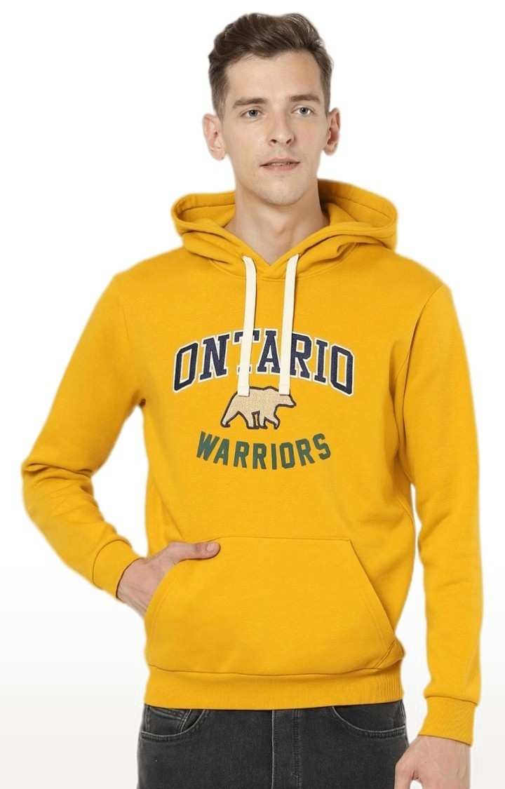 Men's Yellow Typographic Hoodies