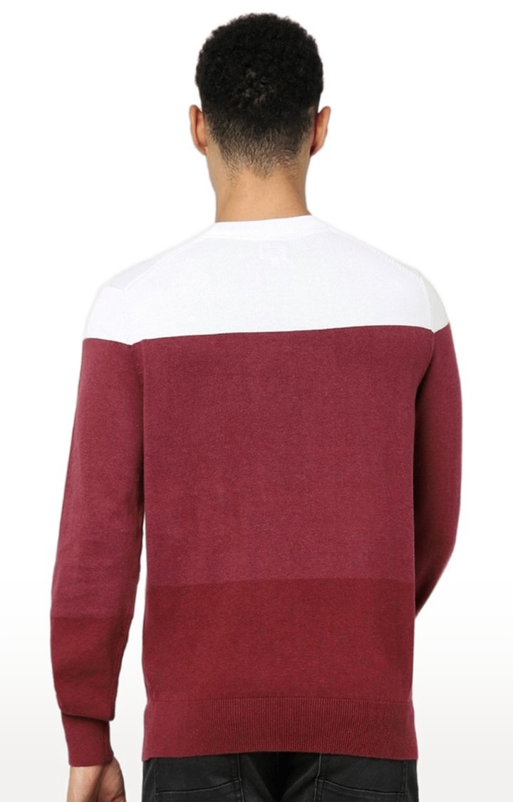 celio | Men's Red Colourblock Sweaters 3