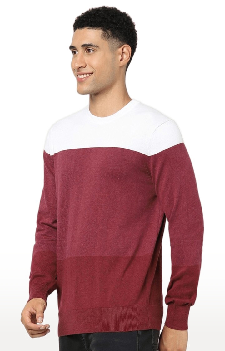 celio | Men's Red Colourblock Sweaters 2