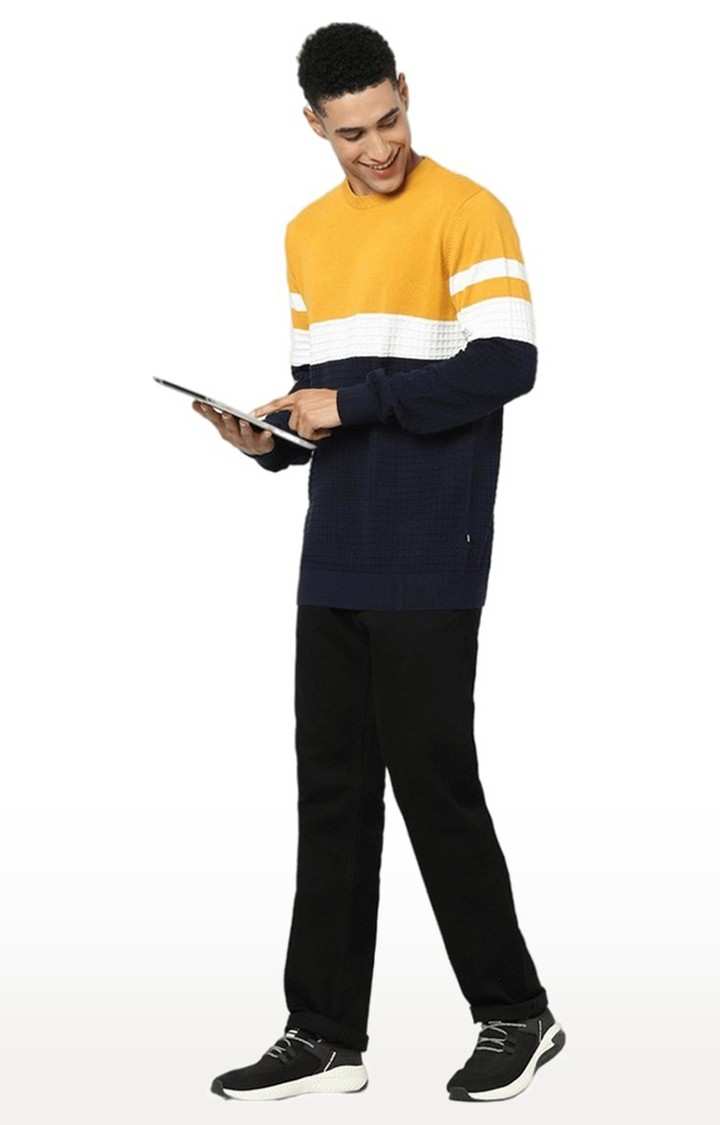 Men's Blue Colourblock Sweaters