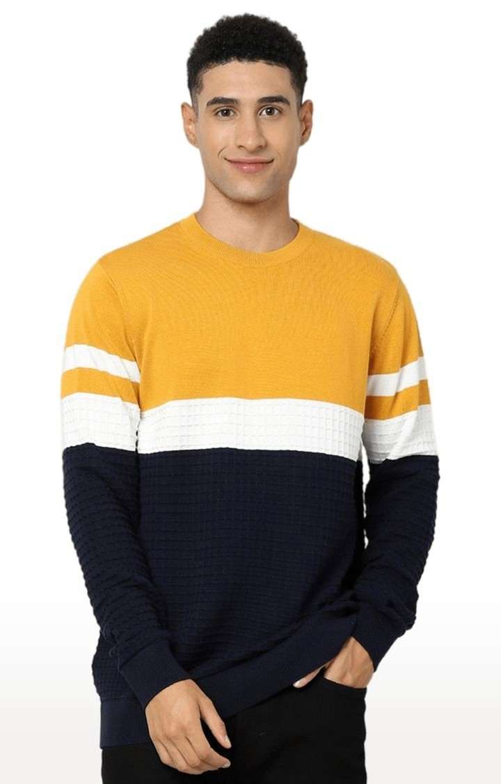 Men's Blue Colourblock Sweaters