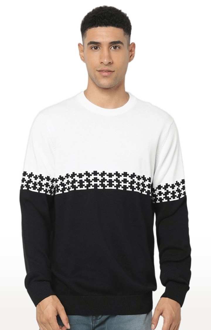 Men's Black Colourblock Sweaters
