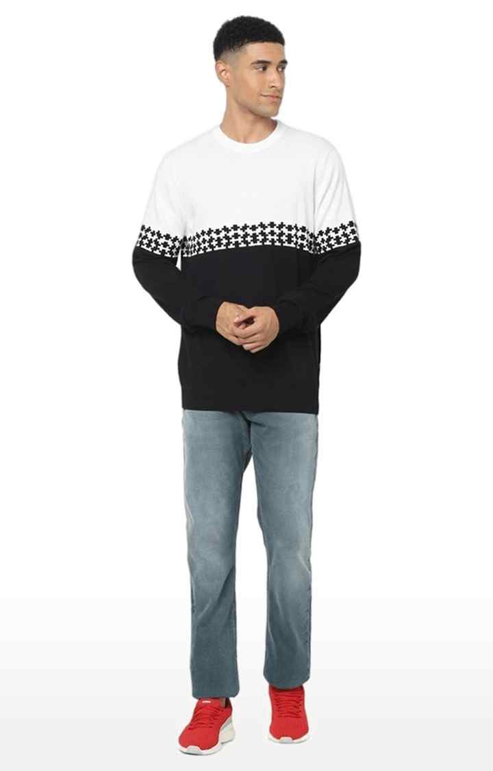 Men's Black Colourblock Sweaters