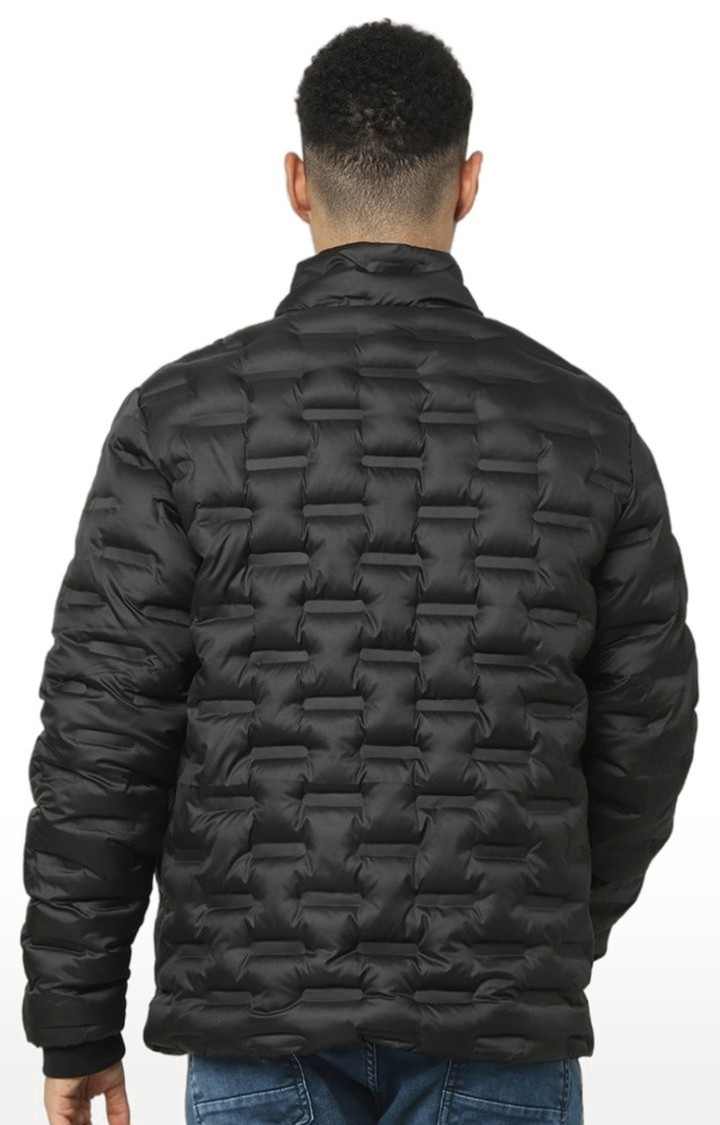 Men's Black Solid Bomber Jackets