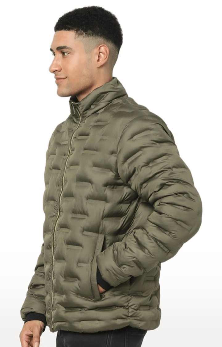 Men's Green Solid Bomber Jackets