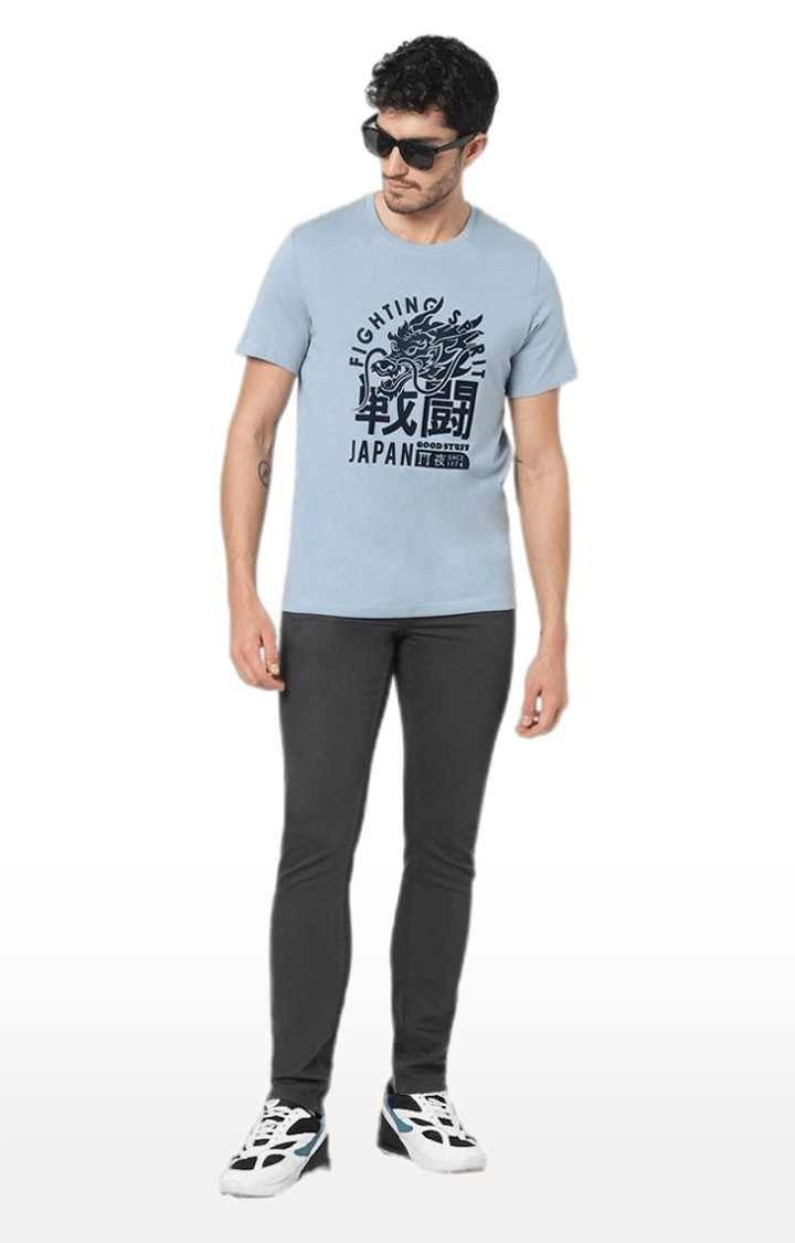 Men's Grey Cotton Solid Slim Jeans